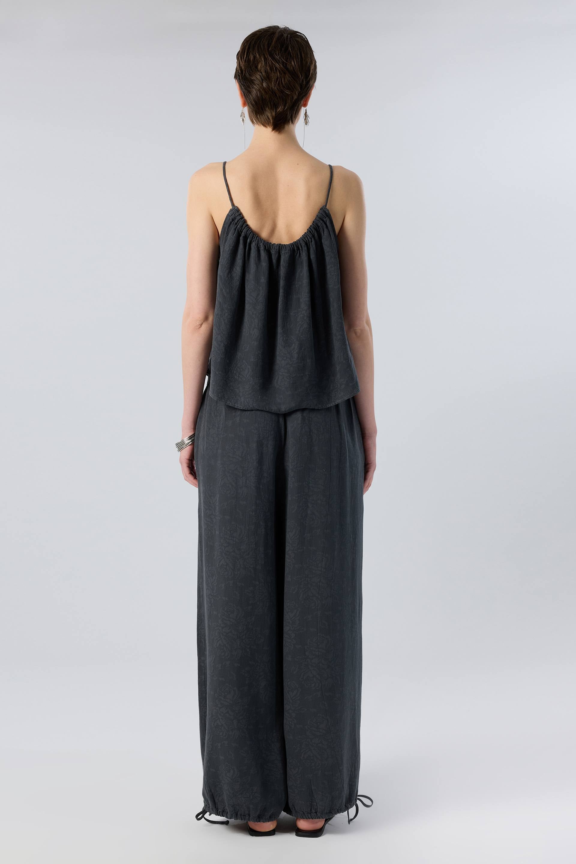 Luma dokulu Tencel bluz - Antrasit kadın bluz #renk_Antrasit