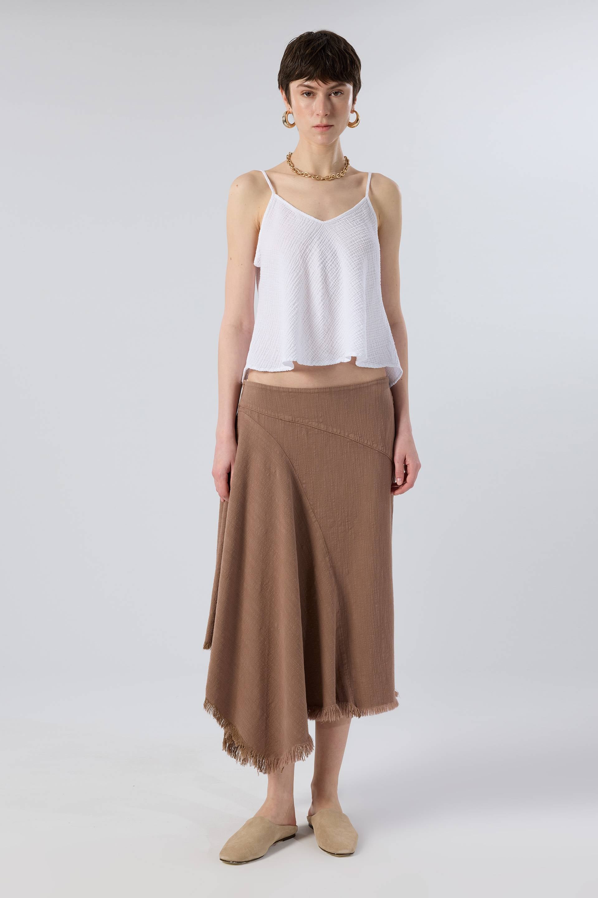Nomad Müslin Askılı Bluz #renk_Beyaz