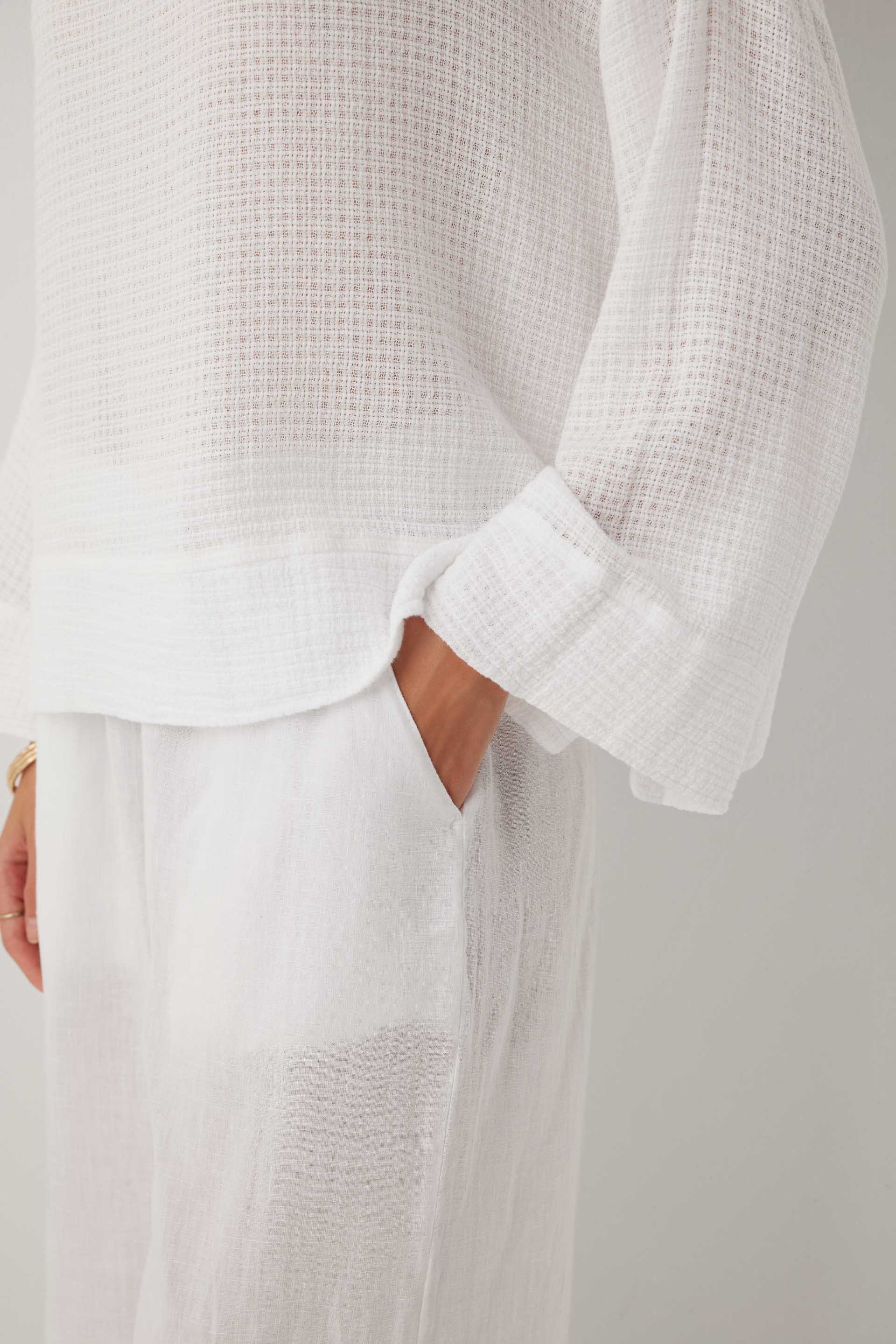 Ease Kimono Kollu Kadın Bluz #renk_Beyaz