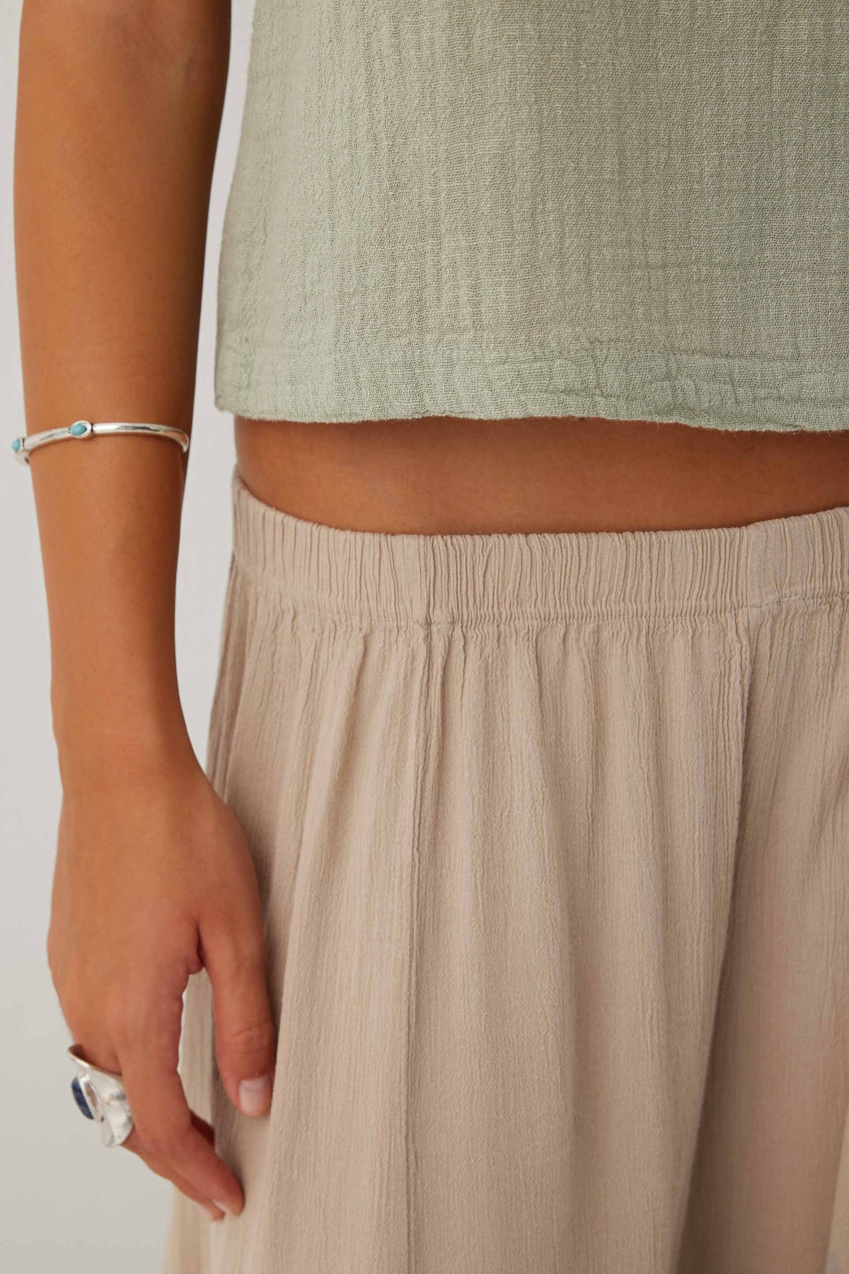 Nomad Flam Dokulu Kolsuz Bluz #renk_Ada Çayı