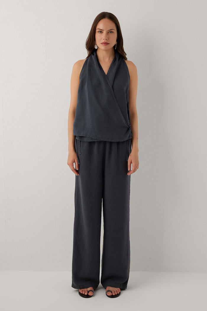 Linoflow Relax Keten Tencel Kadın Pantolon #renk_Antrasit
