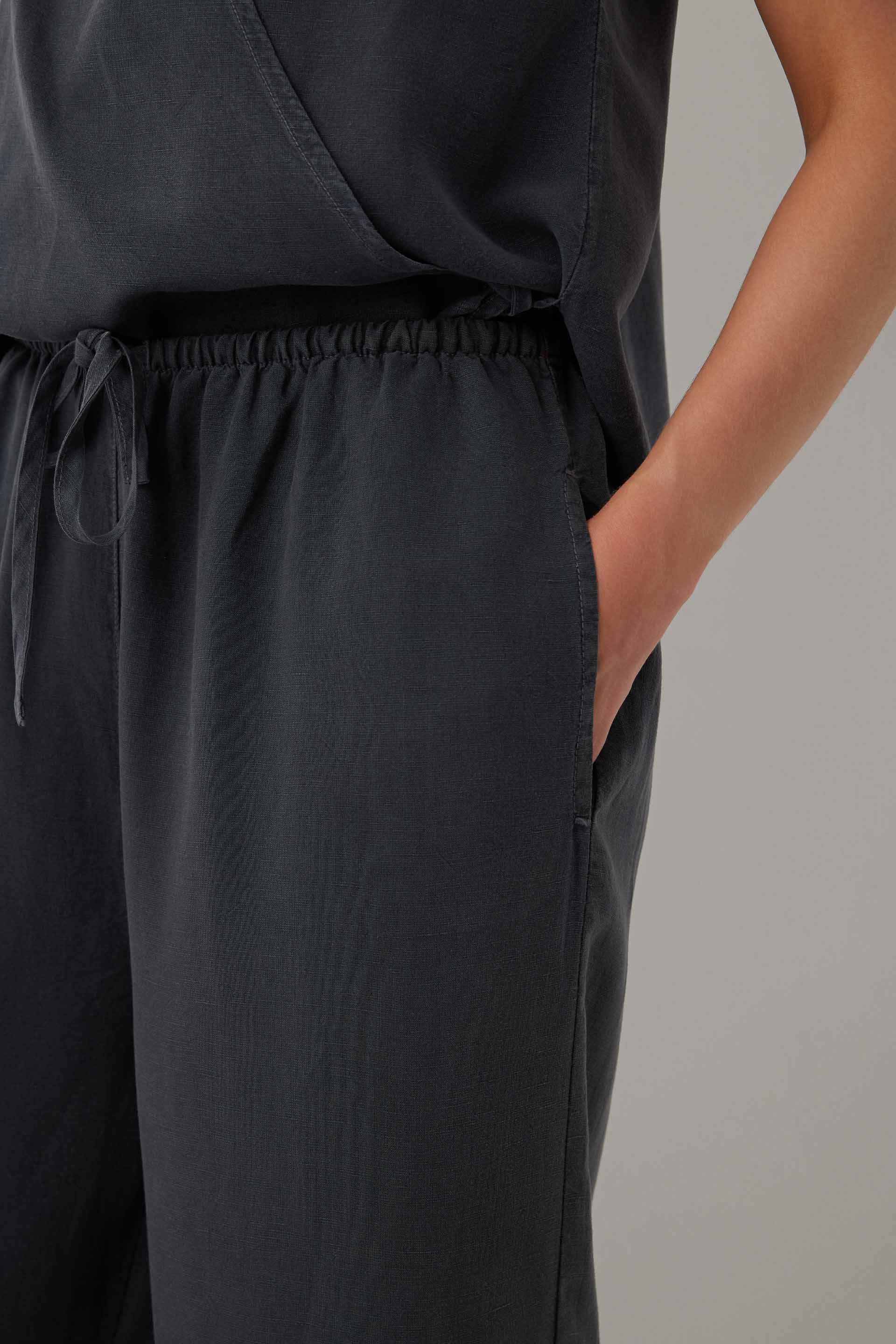 Linoflow Relax Keten Tencel Kadın Pantolon #renk_Antrasit