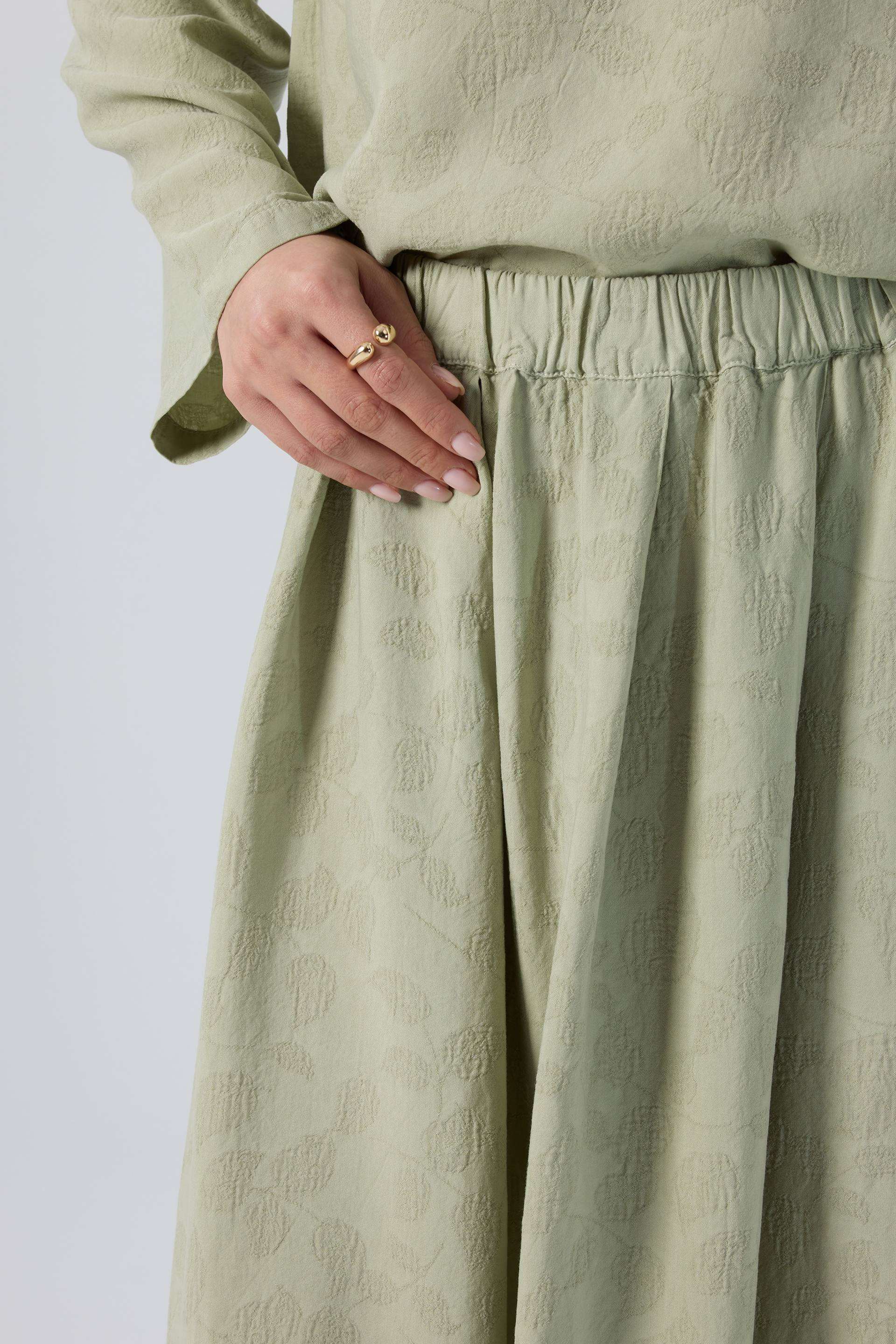 Woven Flora Jakar Tensel Çan Etek #renk_Ada Çayı