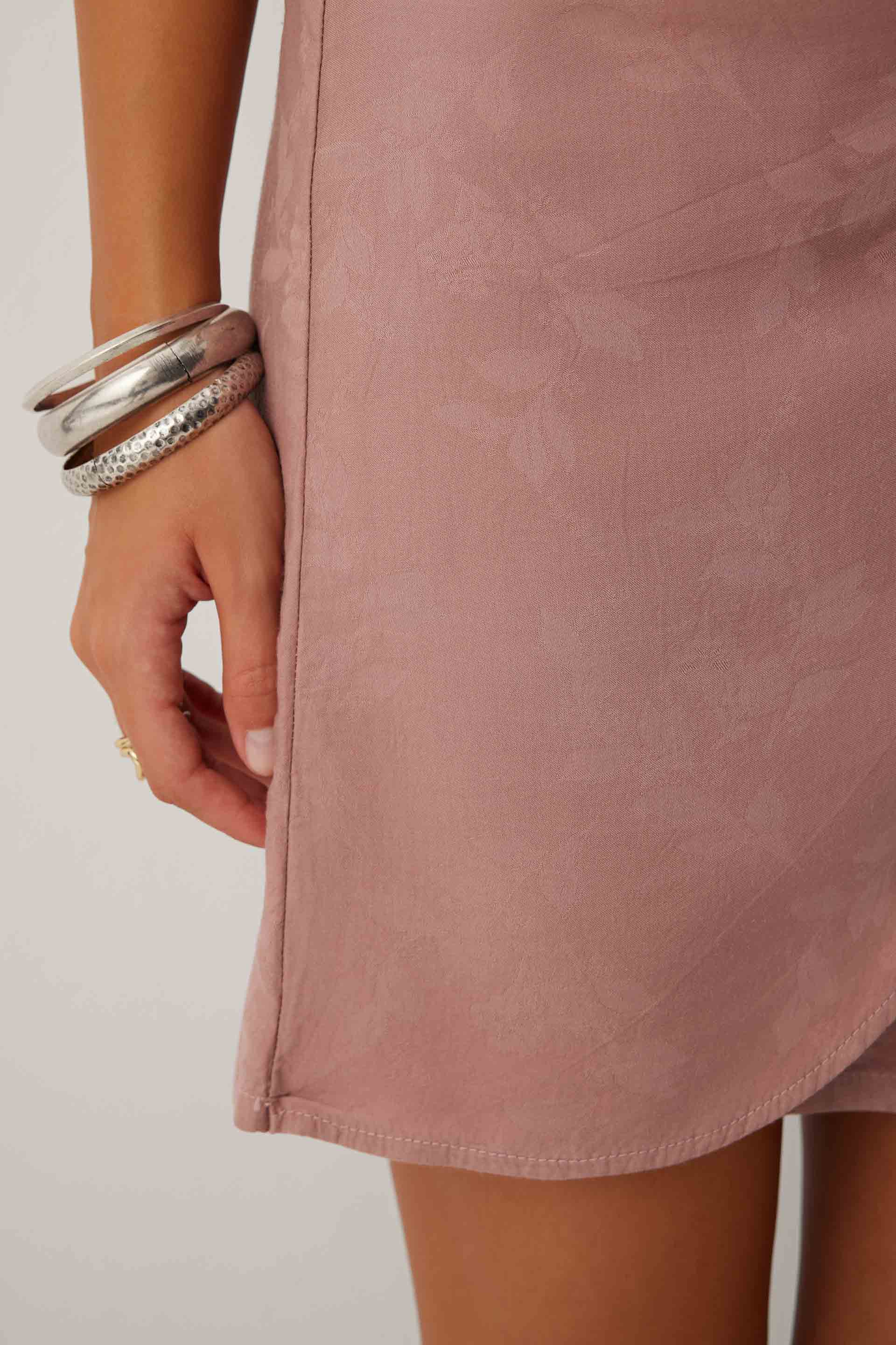 Woven Flora Tensel Bağlamalı Mini Etek #renk_Rose