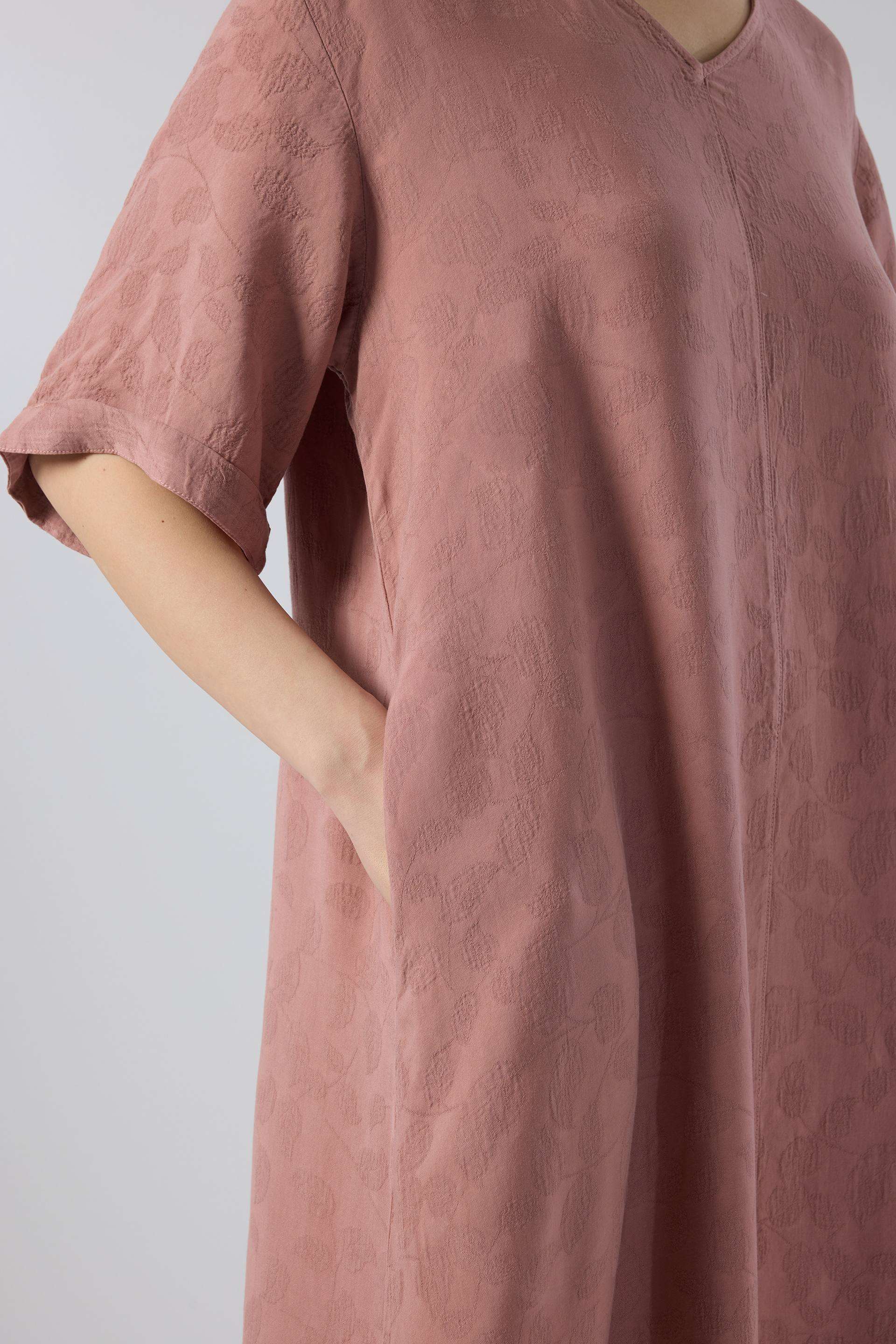 Woven Flora Dokulu Tensel Çan Elbise #renk_Rose