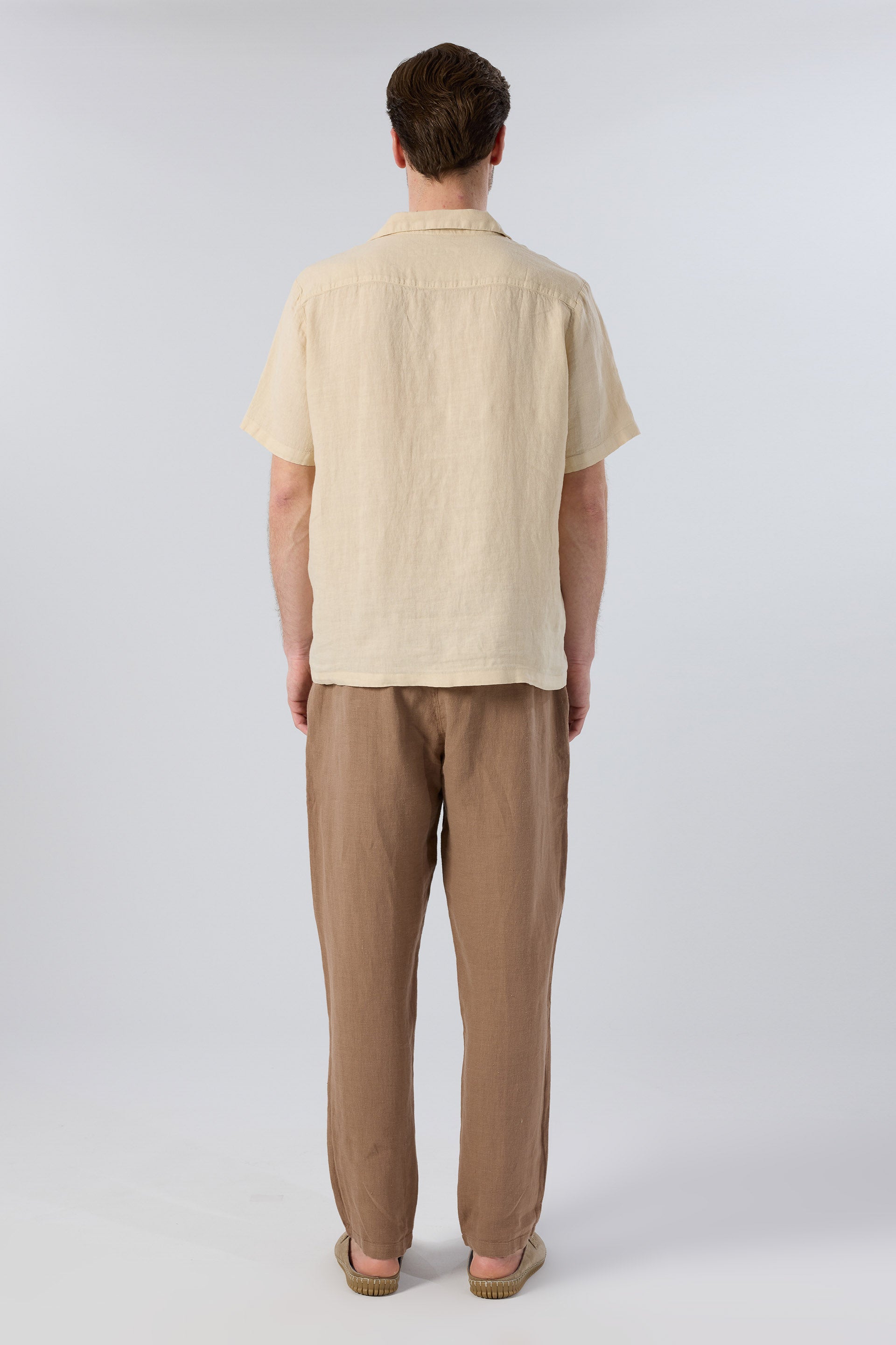 Rahat Kesim %100 Keten Erkek Pantolon #renk_Kahve