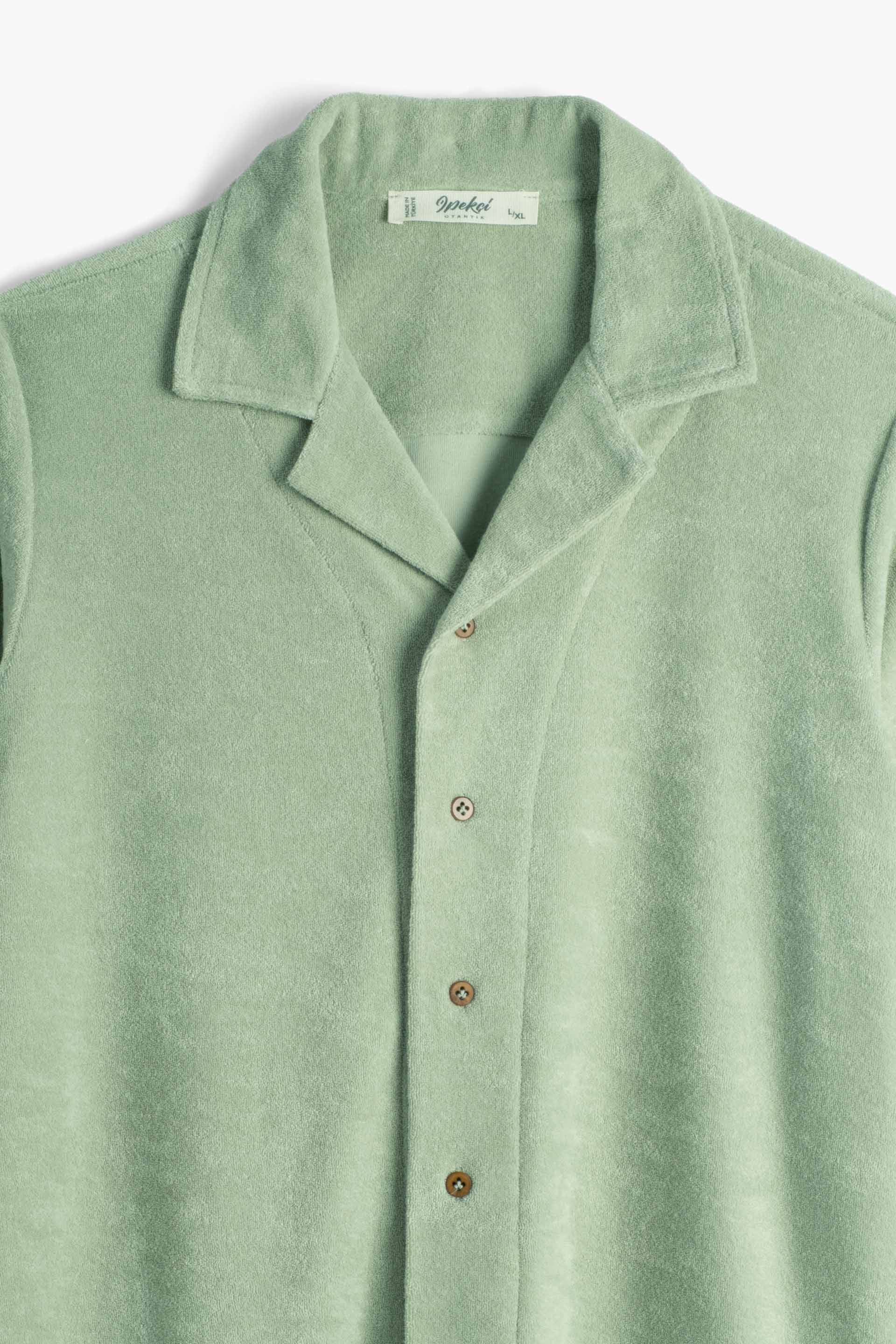 Terry Flow Cotton Erkek Gömlek #renk_Ada Çayı