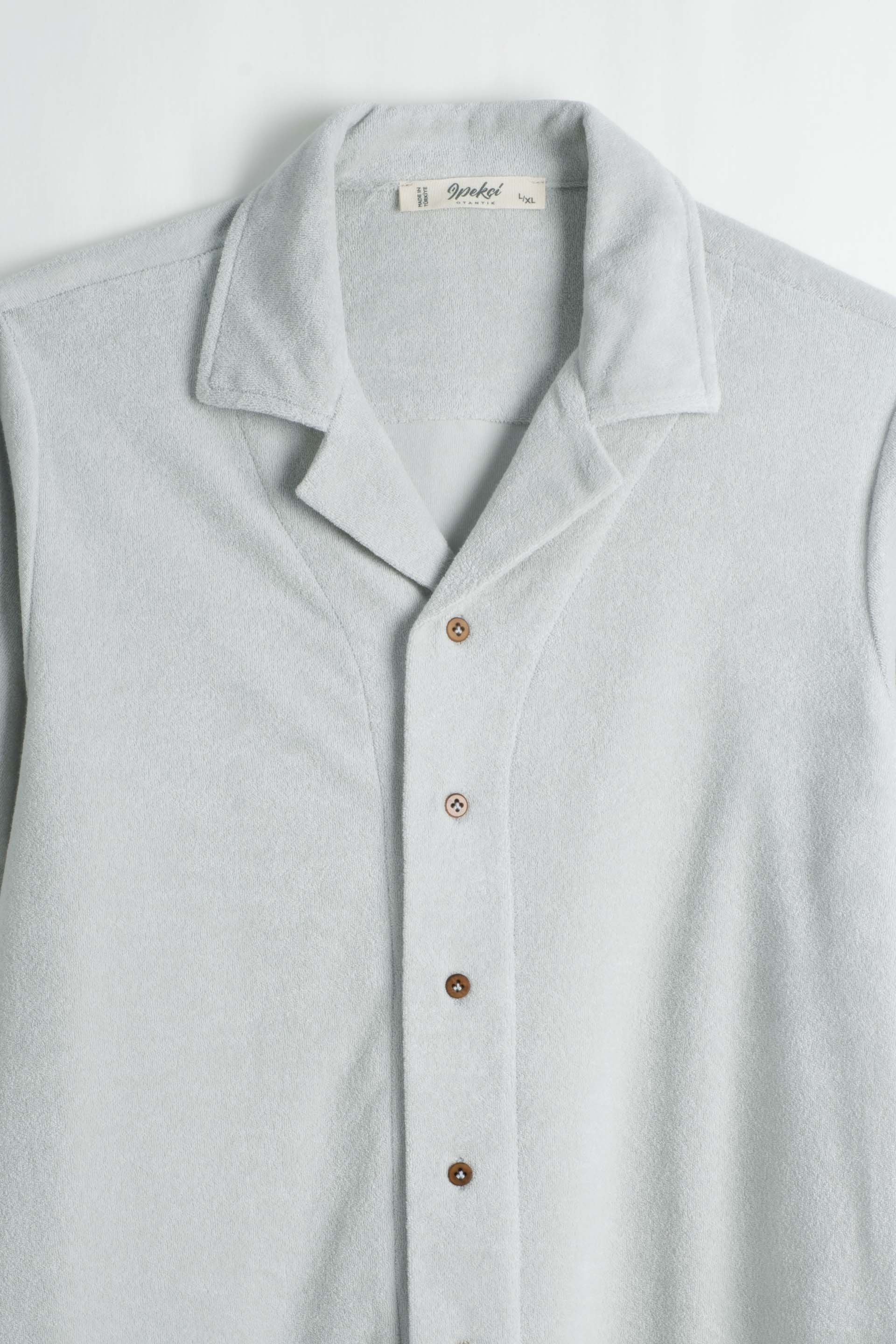 Terry Flow Cotton Erkek Gömlek #renk_Açık Gri