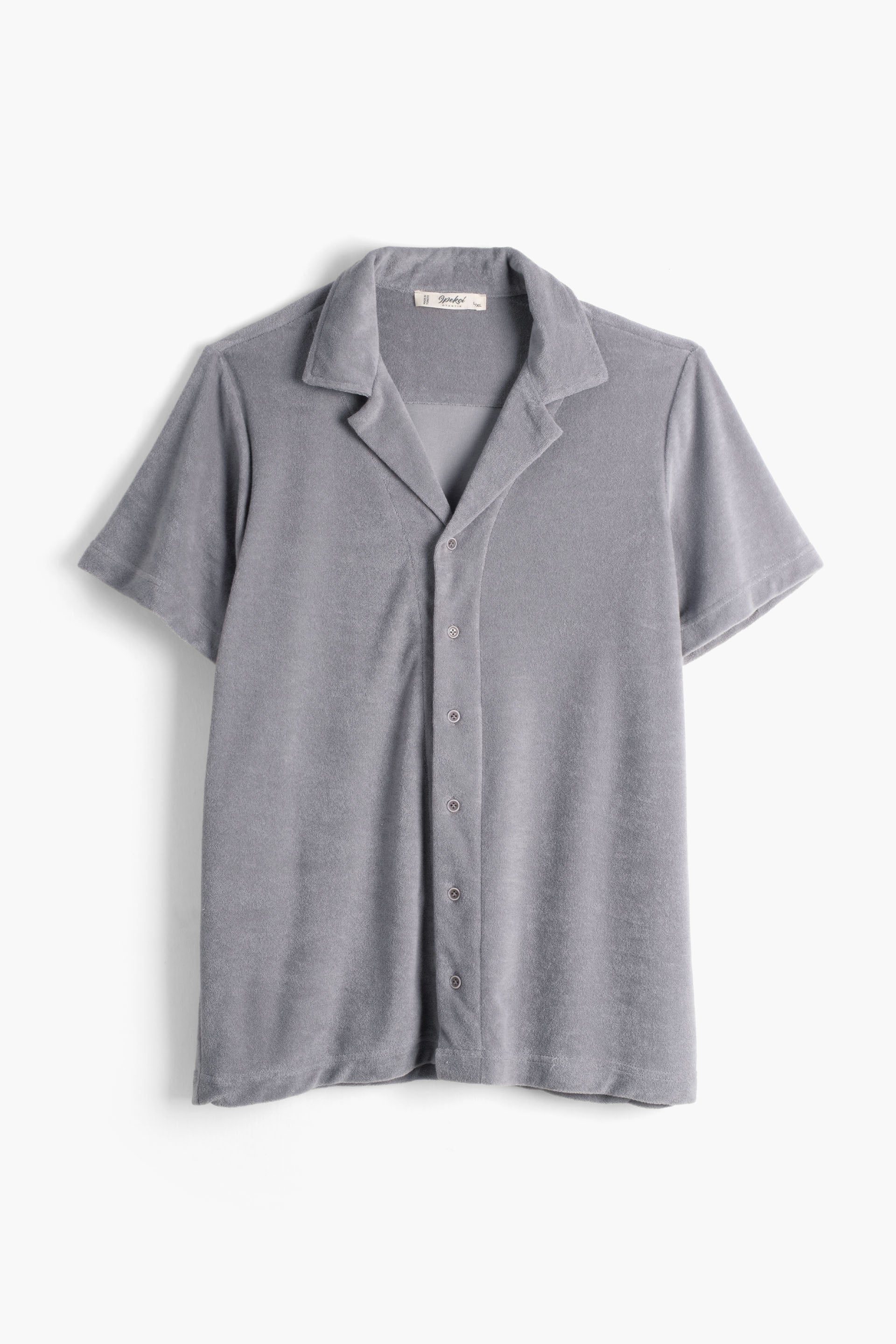Terry Flow Cotton Erkek Gömlek #renk_Koyu Gri