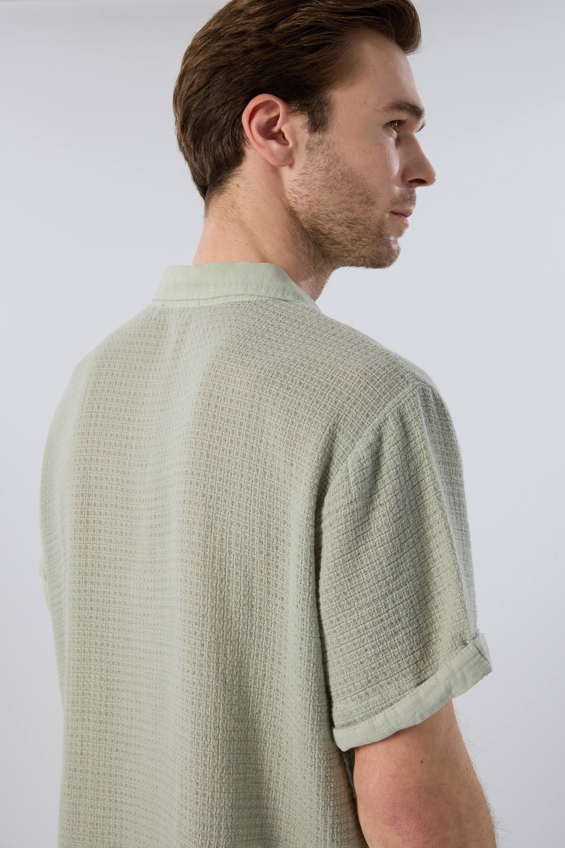 Ease Polo Yaka Garnili Erkek Tişört #renk_Ada Çayı