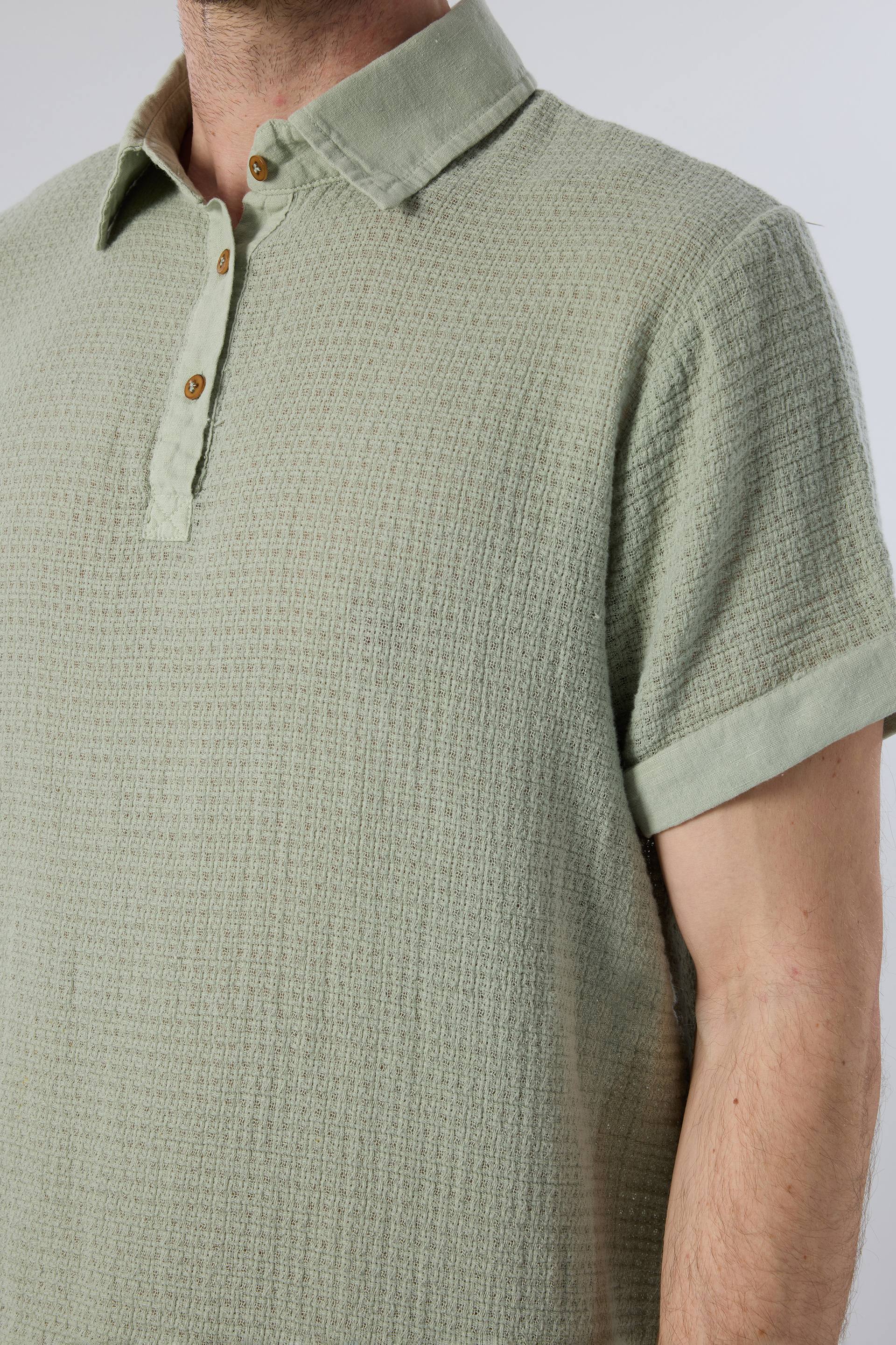 Ease Polo Yaka Garnili Erkek Tişört #renk_Ada Çayı
