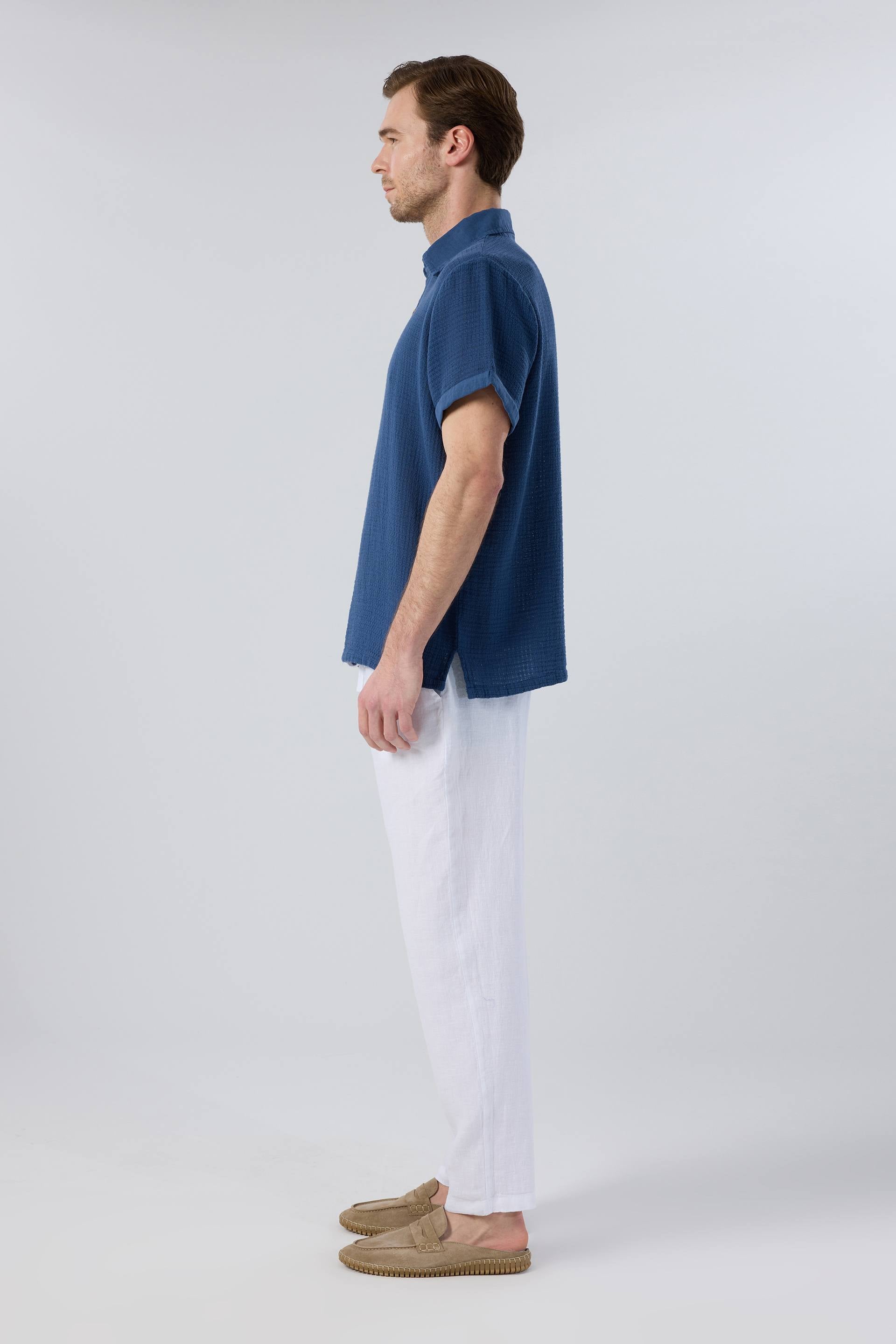 Ease Polo Yaka Garnili Erkek Polo Yaka Tişört Lacivert #renk_Navy