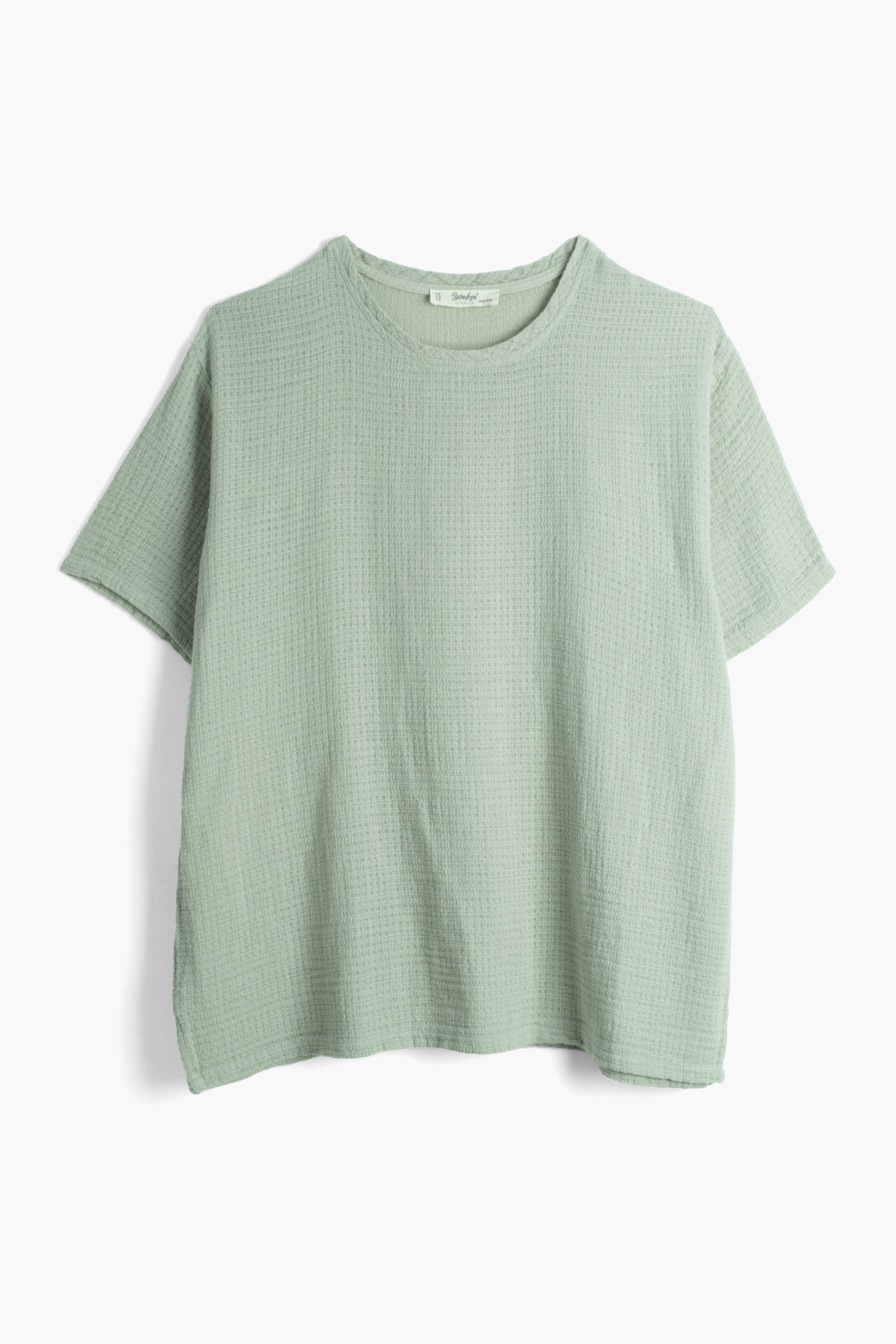 Ease Etamin Dokulu Oversize Erkek T-Shirt #renk_Ada Çayı