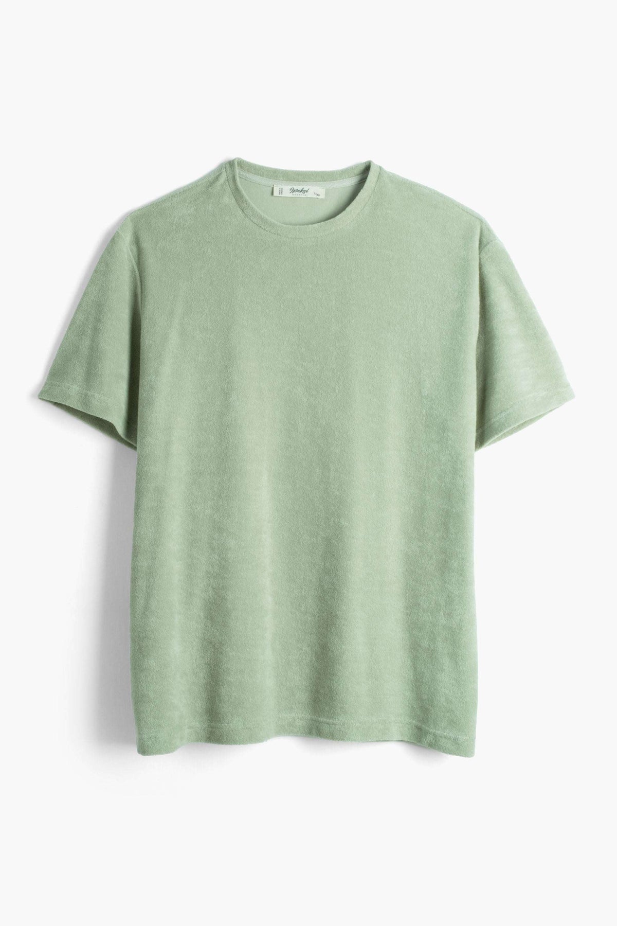 Terry Flow Cotton Yuvarlak Yaka Erkek Tişört #renk_Ada Çayı