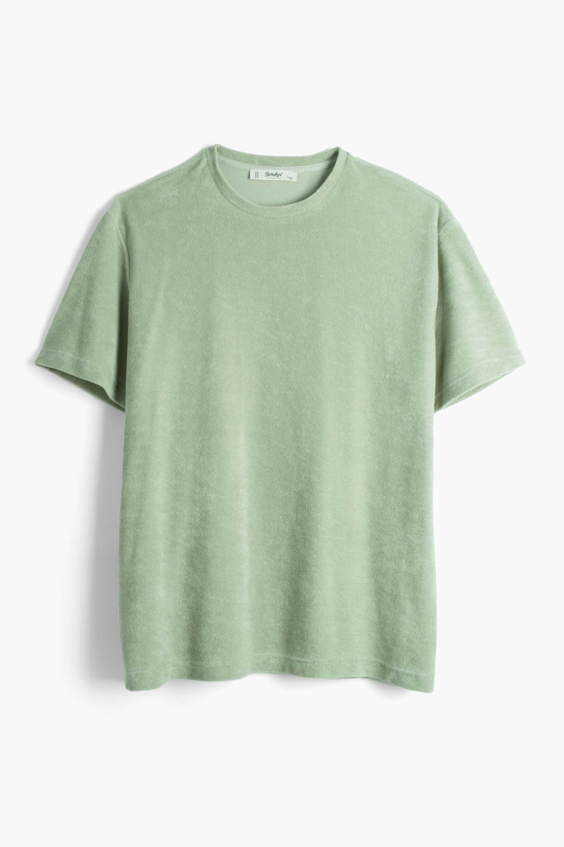 Terry Flow Cotton Yuvarlak Yaka Erkek Tişört #renk_Ada Çayı