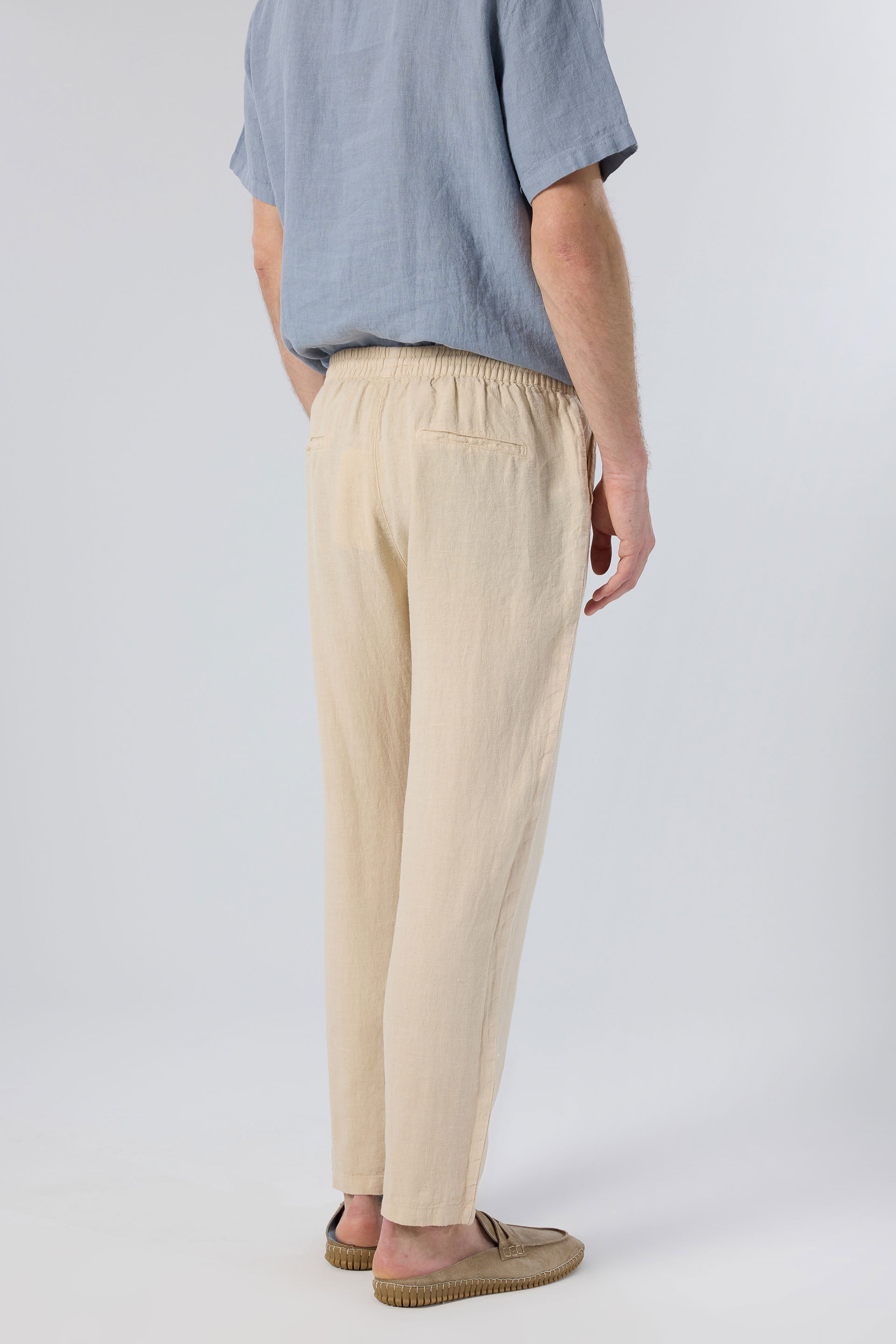 Rahat Kesim Bej Renk Keten Yazlık Erkek Pantolon #Renk_Bej