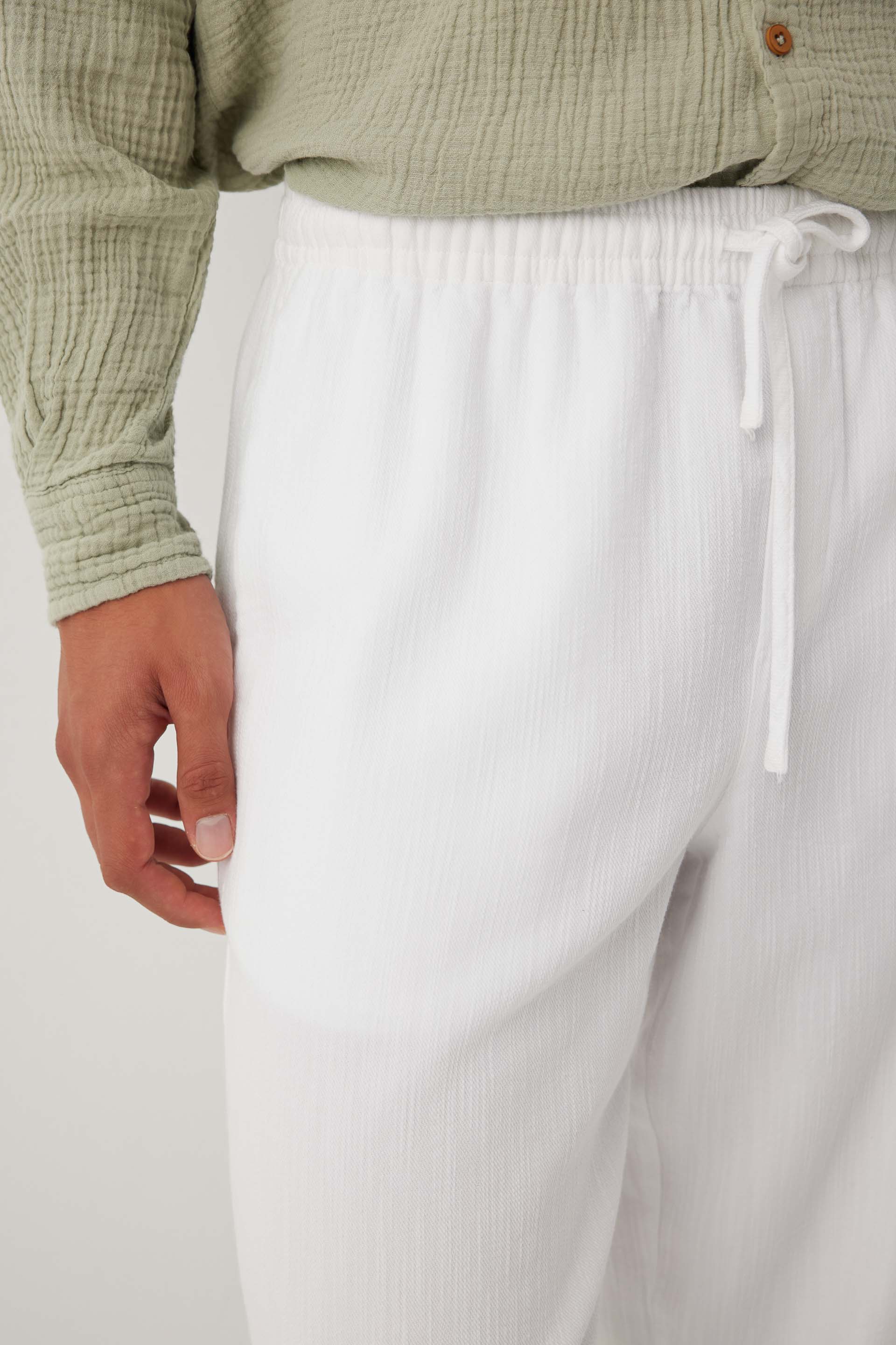 Flow Unisex Düz Paça Pantolon #renk_Beyaz