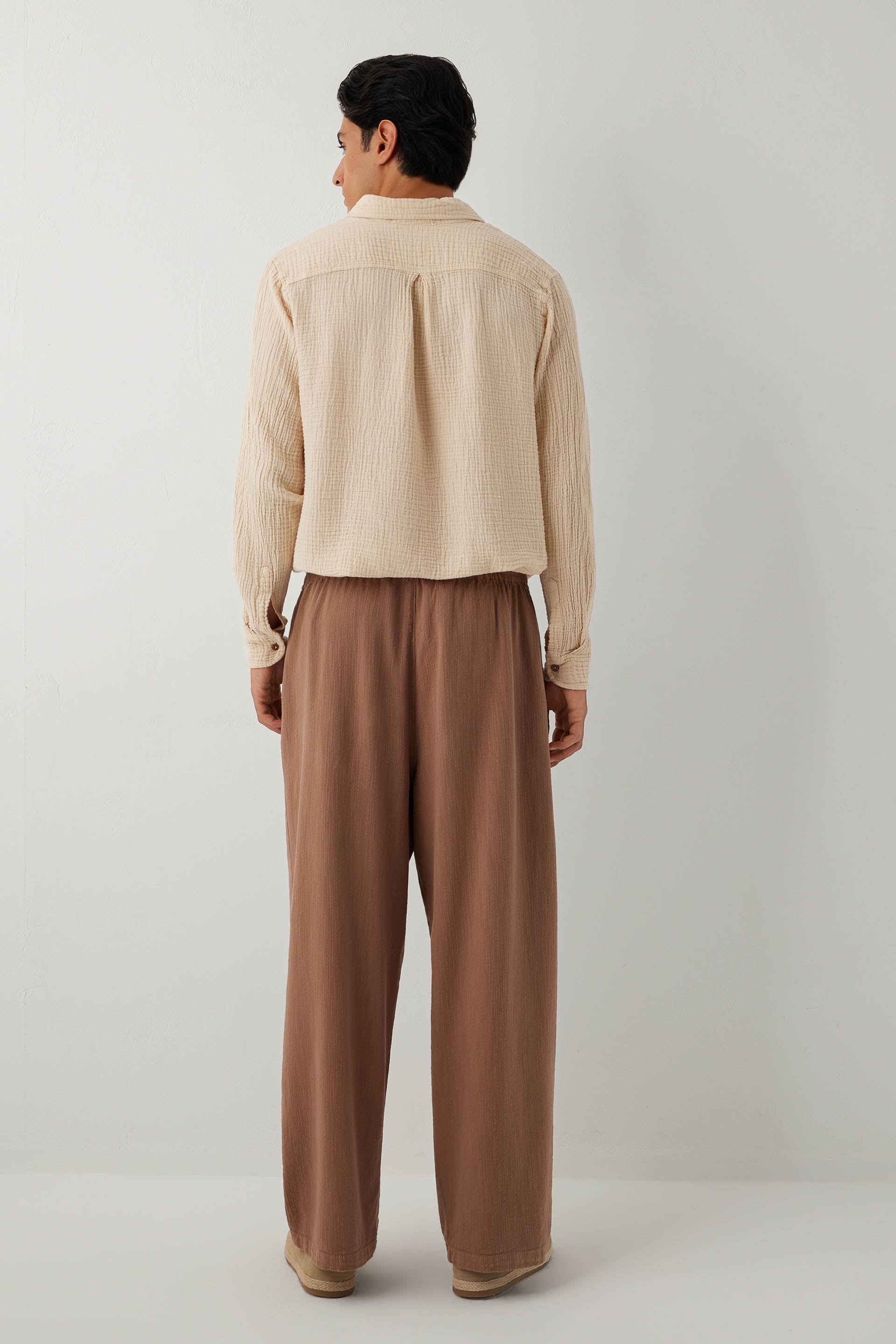 Flow Unisex Düz Paça Pantolon #renk_Kahve