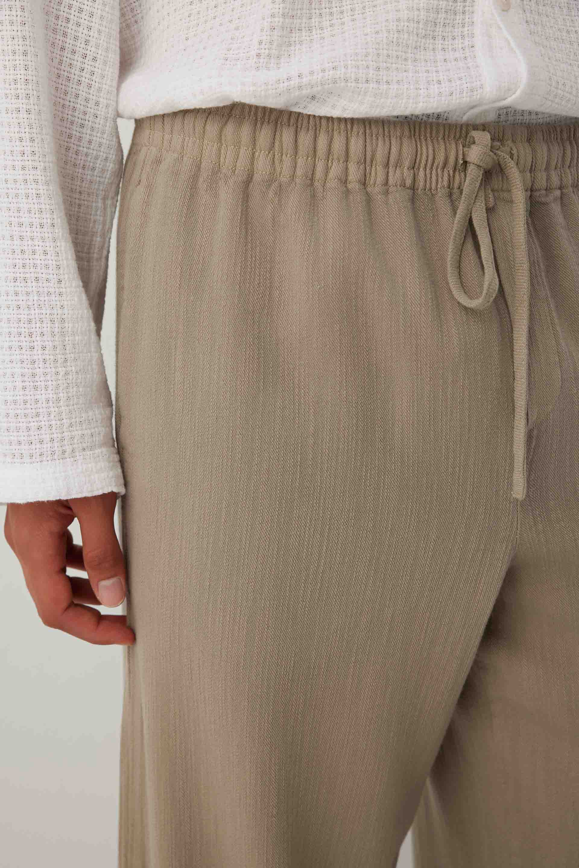 Flow Unisex Düz Paça Pantolon #renk_Olive