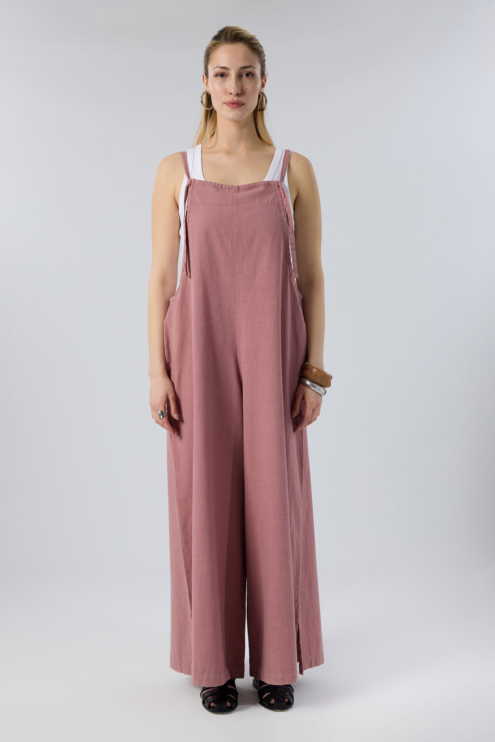 Bol Paça Rose Kadın Tulum | İpekçi Otantik #renk_Rose