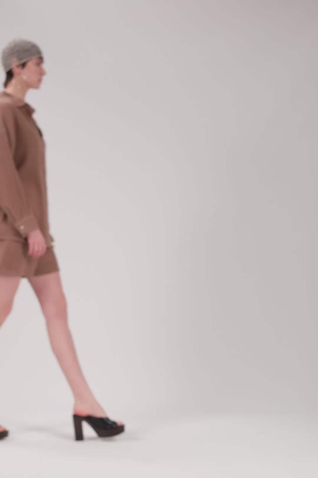 Oversize Müslin Kadın Gömlek #renk_Kahve