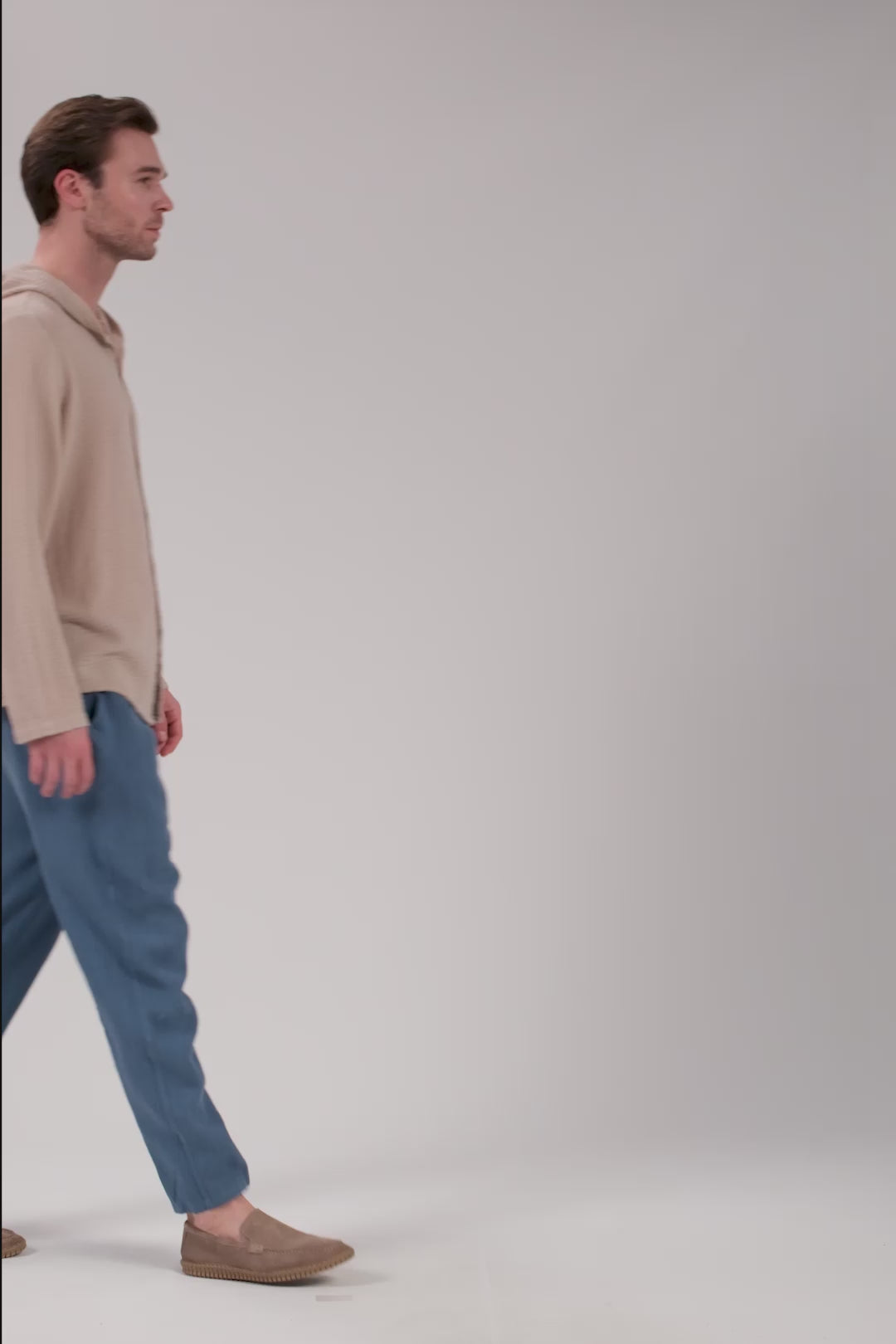 Rahat Kesim Indigo Renk Keten Yazlık Erkek Pantolon #Renk_Indigo