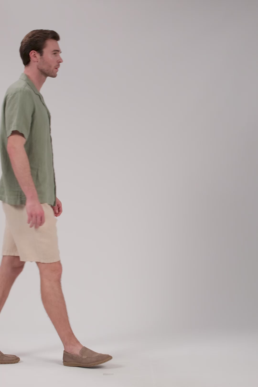 Rahat Kesim Cepli Keten Erkek Şort Videosu #Renk_Bej