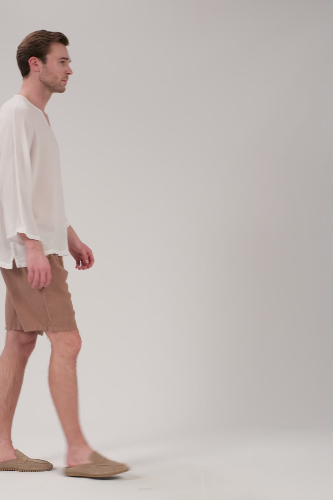 Rahat Kesim Cepli Keten Erkek Şort Videosu #Renk_Kahve