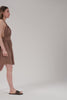 Müslin Sırtı Açık Mini Elbise #renk_Kahve